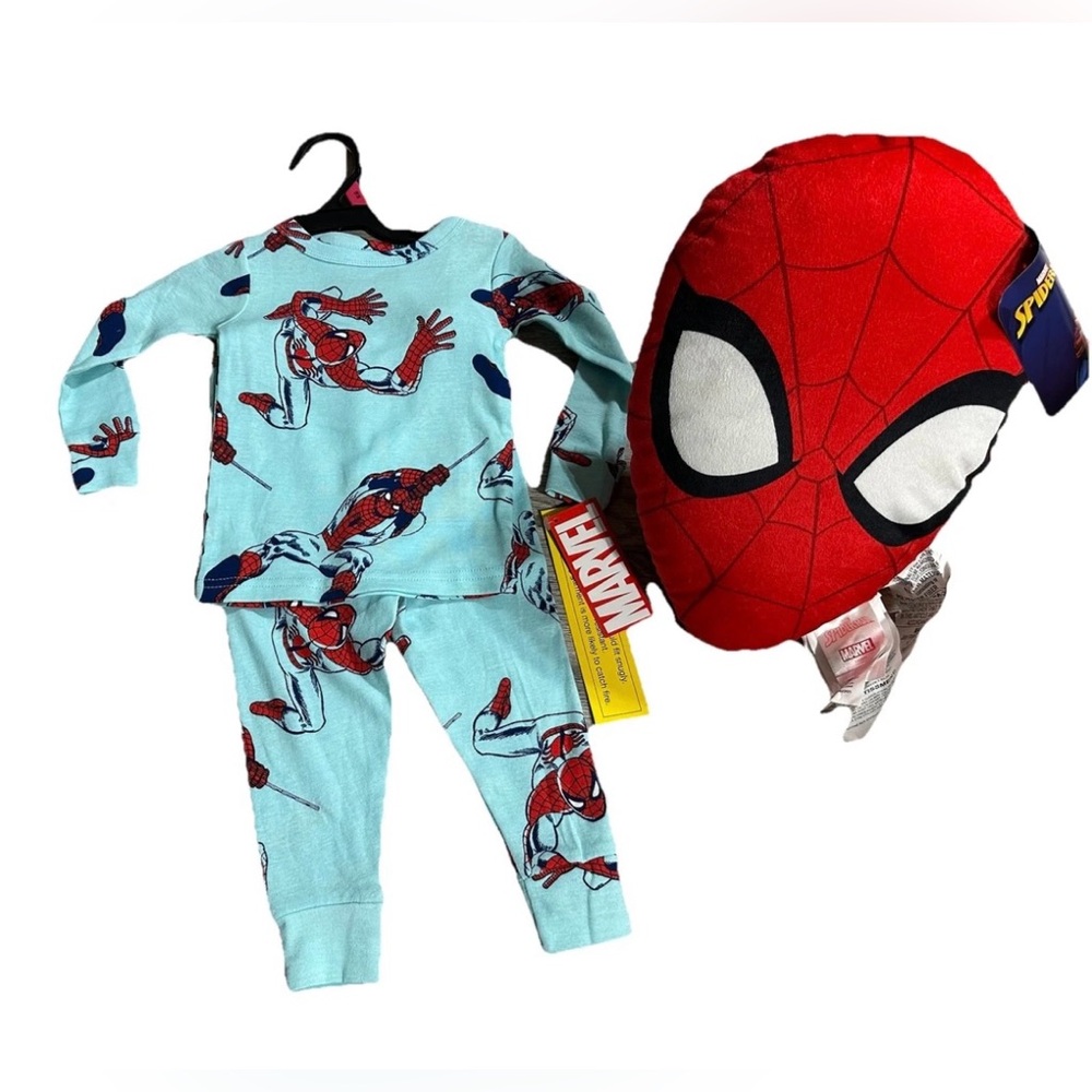 Marvel Spider Man Toddler’s 2-Piece Pajama Set 18 Mths & Spider Man Buddy Pillow